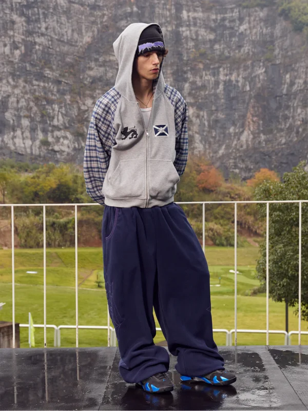 O1CN01Qa8gq11PIh9SEMiqe__1032861818 InsGale 25AW 撞色格紋華夫格刺繡連帽外套